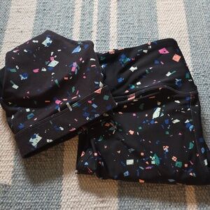 Fabletics Black Sports Bra and Leggings Set